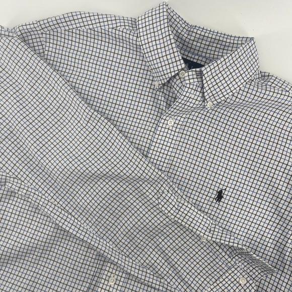 Ralph Lauren Classic Fit Dress Shirt Plaid Check Button Down Long‎ Sleeve L - Picture 1 of 6